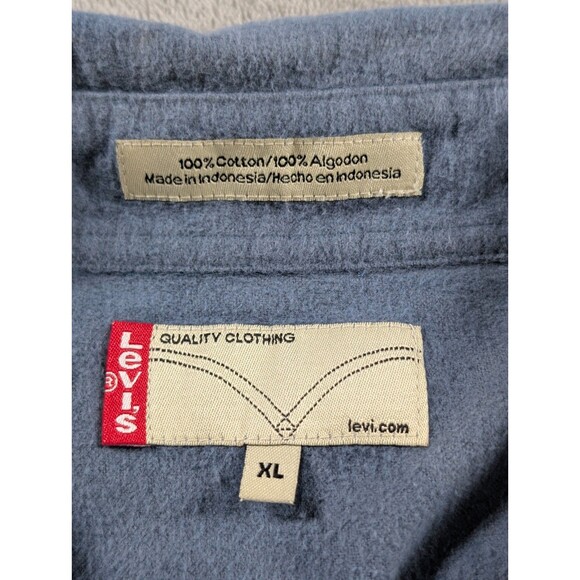 Levi’s Chamois Flannel Shacket Men’s XL Blue Button Up Jacket - Picture 6 of 8